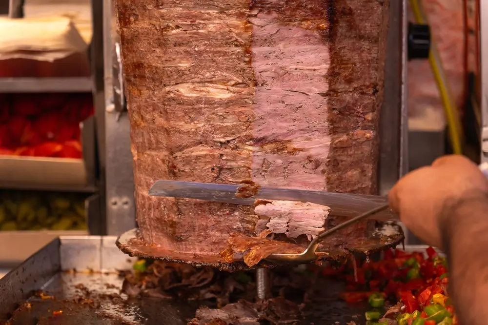 Authentic Turkish Iskender Döner Kebab Preparation