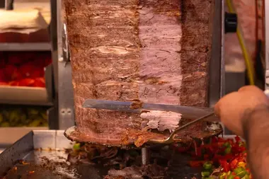 Authentic Turkish Iskender Döner Kebab Preparation