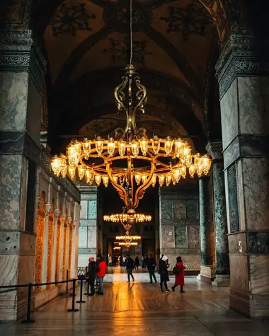 Golden Chandeliers of Hagia Sophia