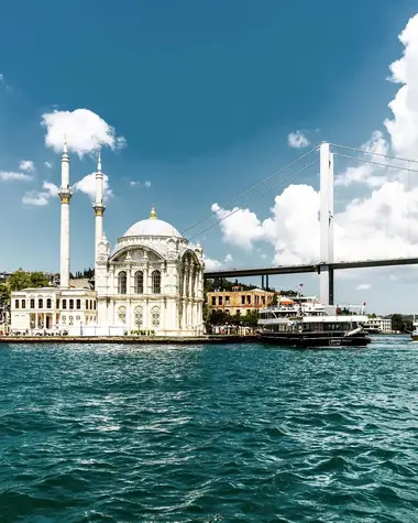 Iconic View of Ortaköy Mosque and Bosphorus Bridge