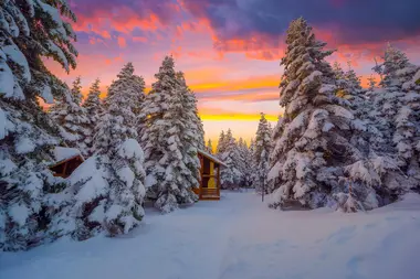 Magical Winter Sunset at Uludağ