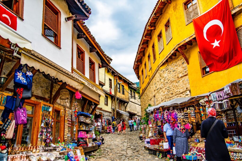 8 BEST BURSA HIGHLIGHTS FROM ISTANBUL - BURSA DAY TRIP • COOL TRAVEL ISTANBUL • HTTPS://COOLTRAVELISTANBUL.COM historic ottoman houses and stone streets in cumalıkızık village, bursa, on a day trip from istanbul