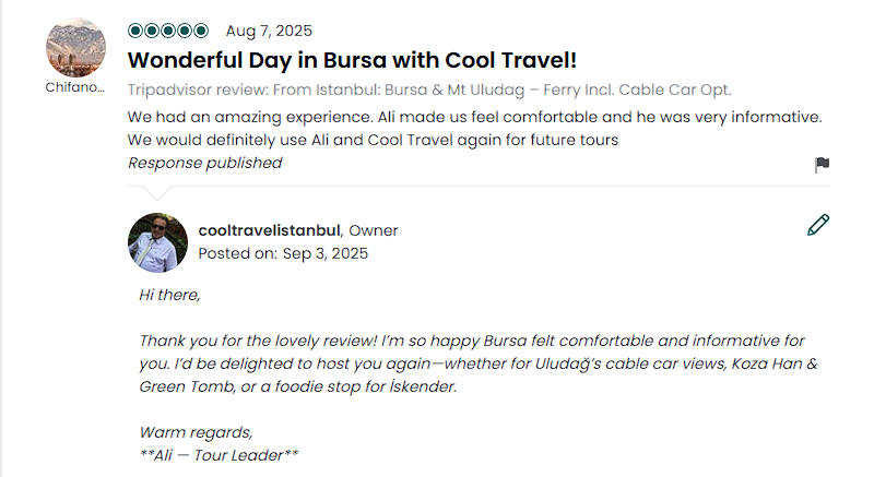 8 BEST BURSA HIGHLIGHTS FROM ISTANBUL - BURSA DAY TRIP • COOL TRAVEL ISTANBUL • HTTPS://COOLTRAVELISTANBUL.COM customer review photos from cool travel istanbul bursa tour on viator and tripadvisor