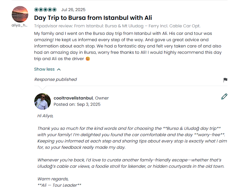 8 BEST BURSA HIGHLIGHTS FROM ISTANBUL - BURSA DAY TRIP • COOL TRAVEL ISTANBUL • HTTPS://COOLTRAVELISTANBUL.COM customer review photos from cool travel istanbul bursa tour on viator and tripadvisor