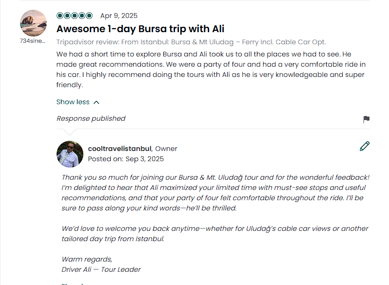 8 BEST BURSA HIGHLIGHTS FROM ISTANBUL - BURSA DAY TRIP • COOL TRAVEL ISTANBUL • HTTPS://COOLTRAVELISTANBUL.COM customer review photos from cool travel istanbul bursa tour on viator and tripadvisor